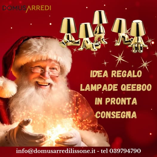 IDEE REGALO NATALE DI DOMUS ARREDI LISSONE  LAMPADA QEEBOO GOLDEN BROTHER